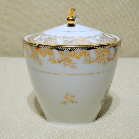 Vintage Du Centre Porcelaine R.C. Courtin Couples Sugar Bowl with Lid - Picture 6 of 11